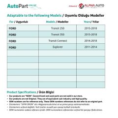 Ford Edge, Focus, Mondeo için Kapı Döşeme Klipsi- 10'lu