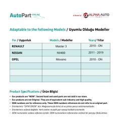 Renault Master 3, Nissan NV400,Opel Movano için Yan Kapı Sinyali-2 Adet