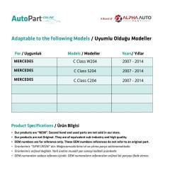 Mercedes C Class W204,C204,S204 için Port Bagaj Çıta Kapağı 2'li
