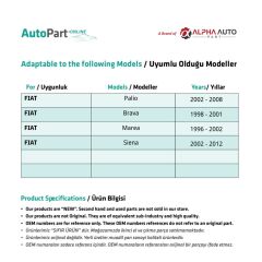 Fiat Palio, Brava,Marea,Siena için Koltuk Yatırma Makarası-2 Adet