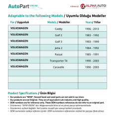 VW Caddy,Jetta,Golf,Passat,T4,Caravelle için Debriyaj-Fren Pedal Lastiği