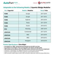 Ford, Fits, Lincoln, Buick için Tampon ve Bagaj Döşeme Klipsi