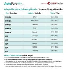 Ford, Mazda, Kia, Honda için Davlumbaz Klipsi- 10'lu