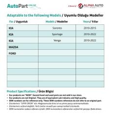 Ford, Mazda, Kia, Honda için Davlumbaz Klipsi- 50'li