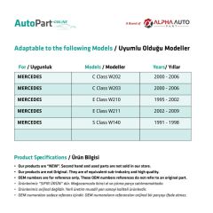 Mercedes E Sınıf (W210-W211) için Sunroof Perde Izgarası- KOYU BEJ