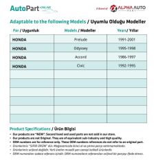 Honda için Çamurluk Etek Klipsi- 10 Adet