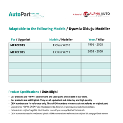 Sun Visor Mirror Cover Black for Mercedes E Class W210,W211