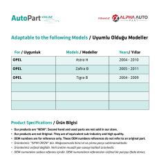 Couvercle de commutateur de fenêtre 4 pièces pour Opel Astra H (2004-2010)