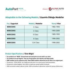 Mercedes C Class W201, W202, CLK Class W208 için Koltuk Yükseklik Ayar Kolu